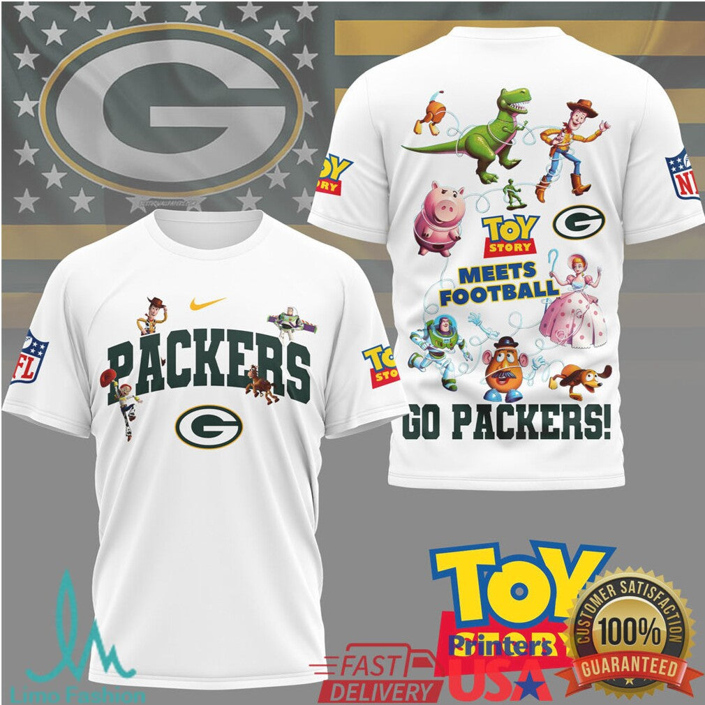 Toy Story Meets Football Green Bay Packers Custom Graphic T Shirt