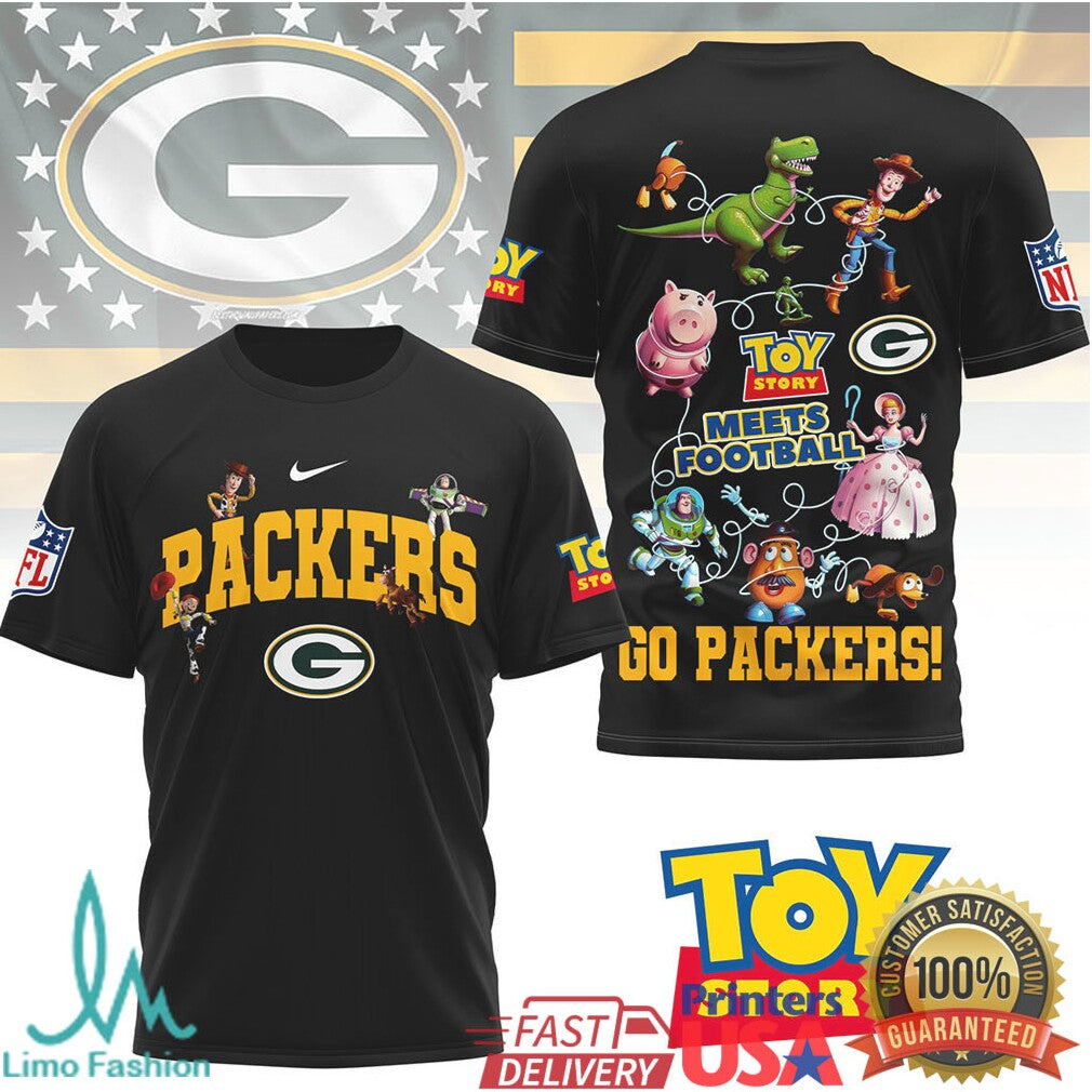 Toy Story Meets Football Green Bay Packers Custom Graphic T Shirt