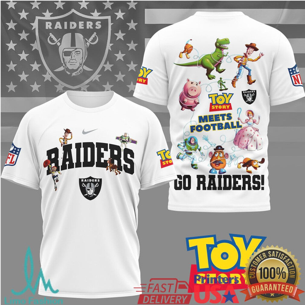 Toy Story Meets Football Las Vegas Raiders Custom Graphic T Shirt - Limotees LLC
