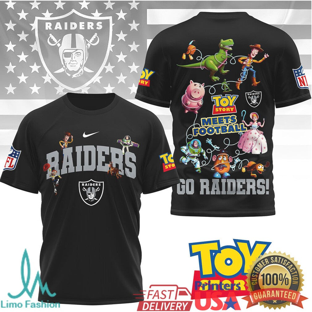 Toy Story Meets Football Las Vegas Raiders Custom Graphic T Shirt - Limotees LLC