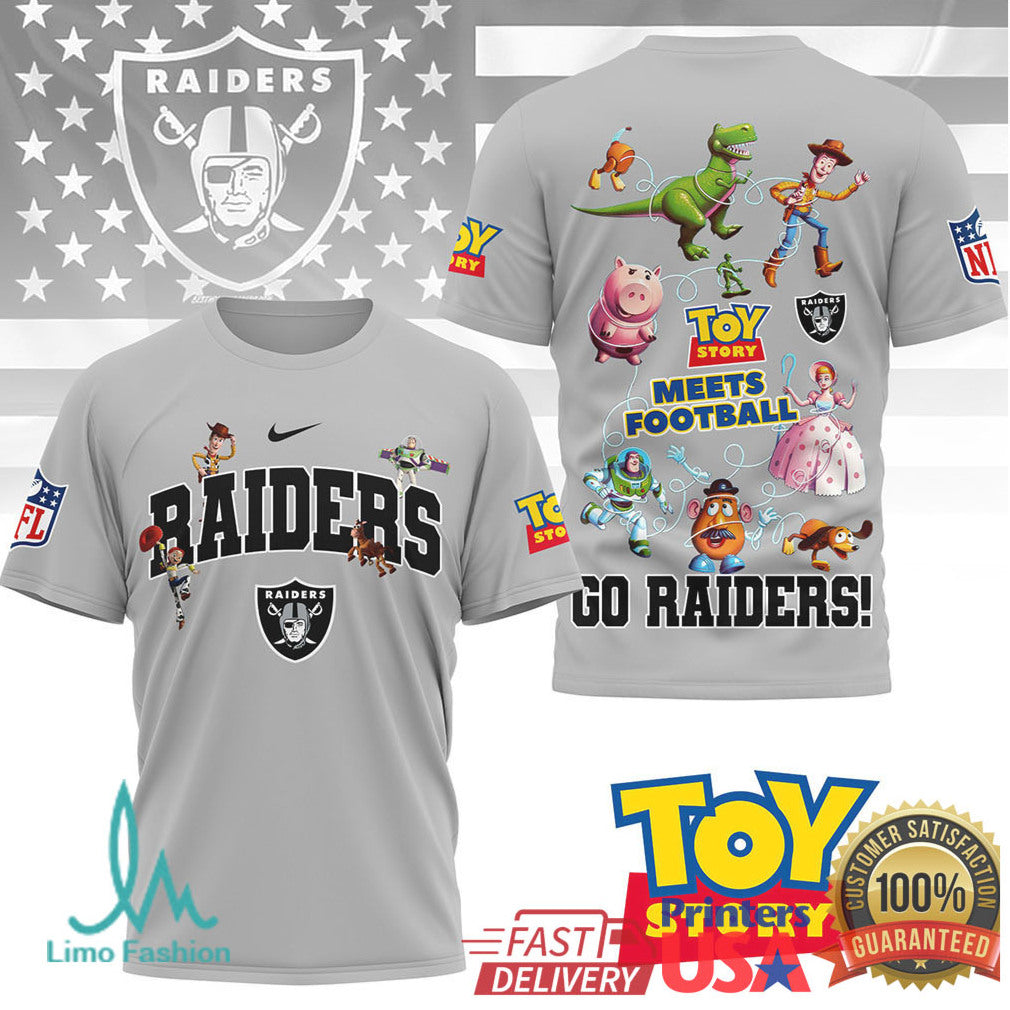 Toy Story Meets Football Las Vegas Raiders Custom Graphic T Shirt - Limotees LLC