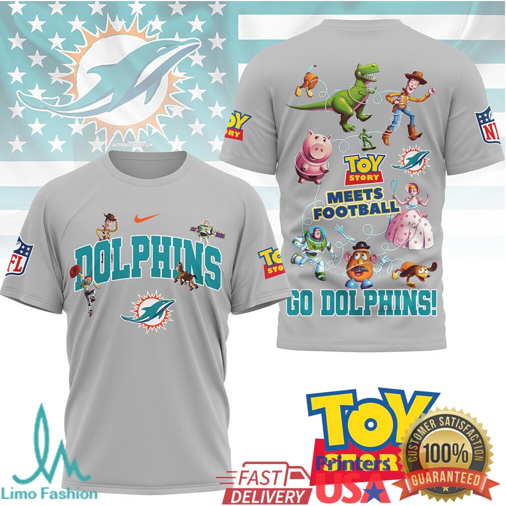 Toy Story Meets Football Miami Dolphins Custom Graphic T Shirt - Limotees LLC