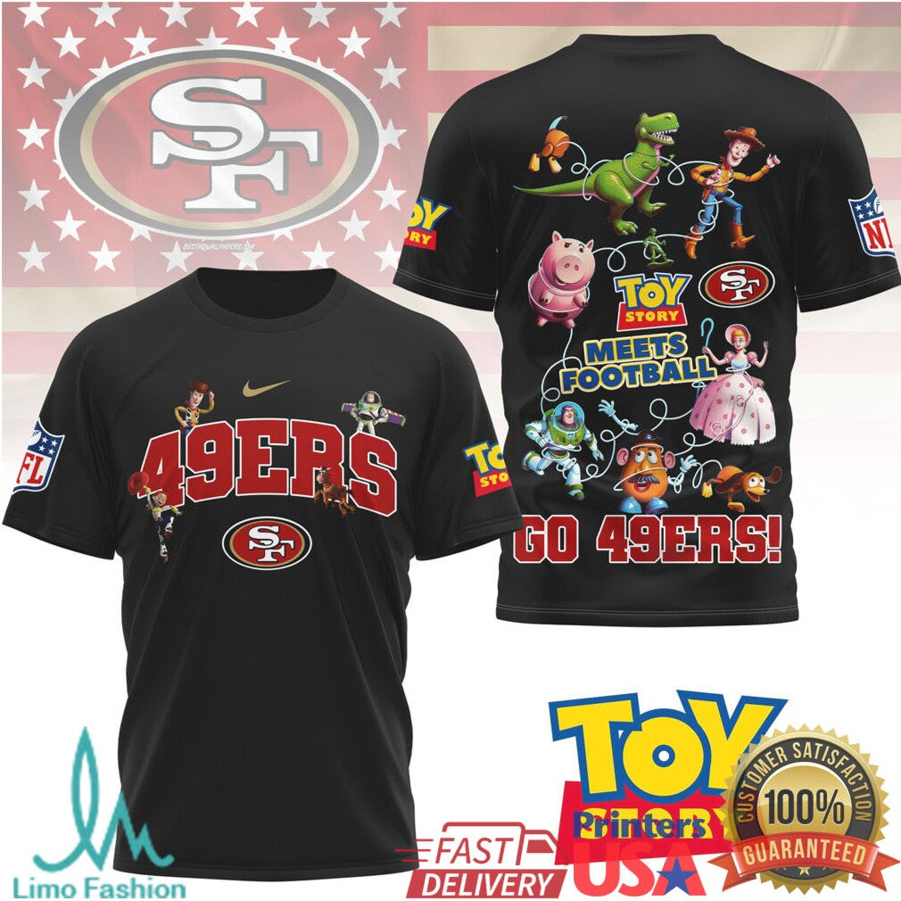 Toy Story Meets Football San Francisco 49ers Custom Graphic T Shirt - Limotees LLC