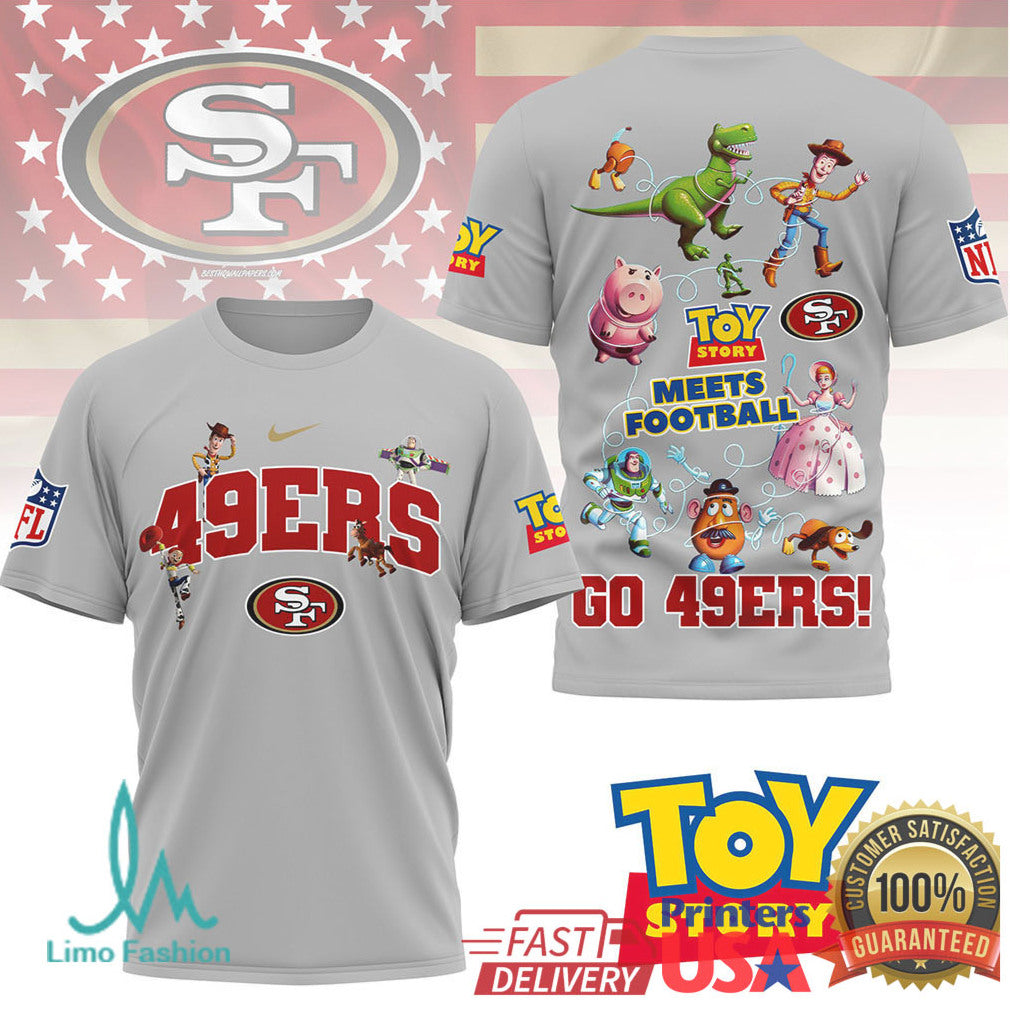 Toy Story Meets Football San Francisco 49ers Custom Graphic T Shirt - Limotees LLC