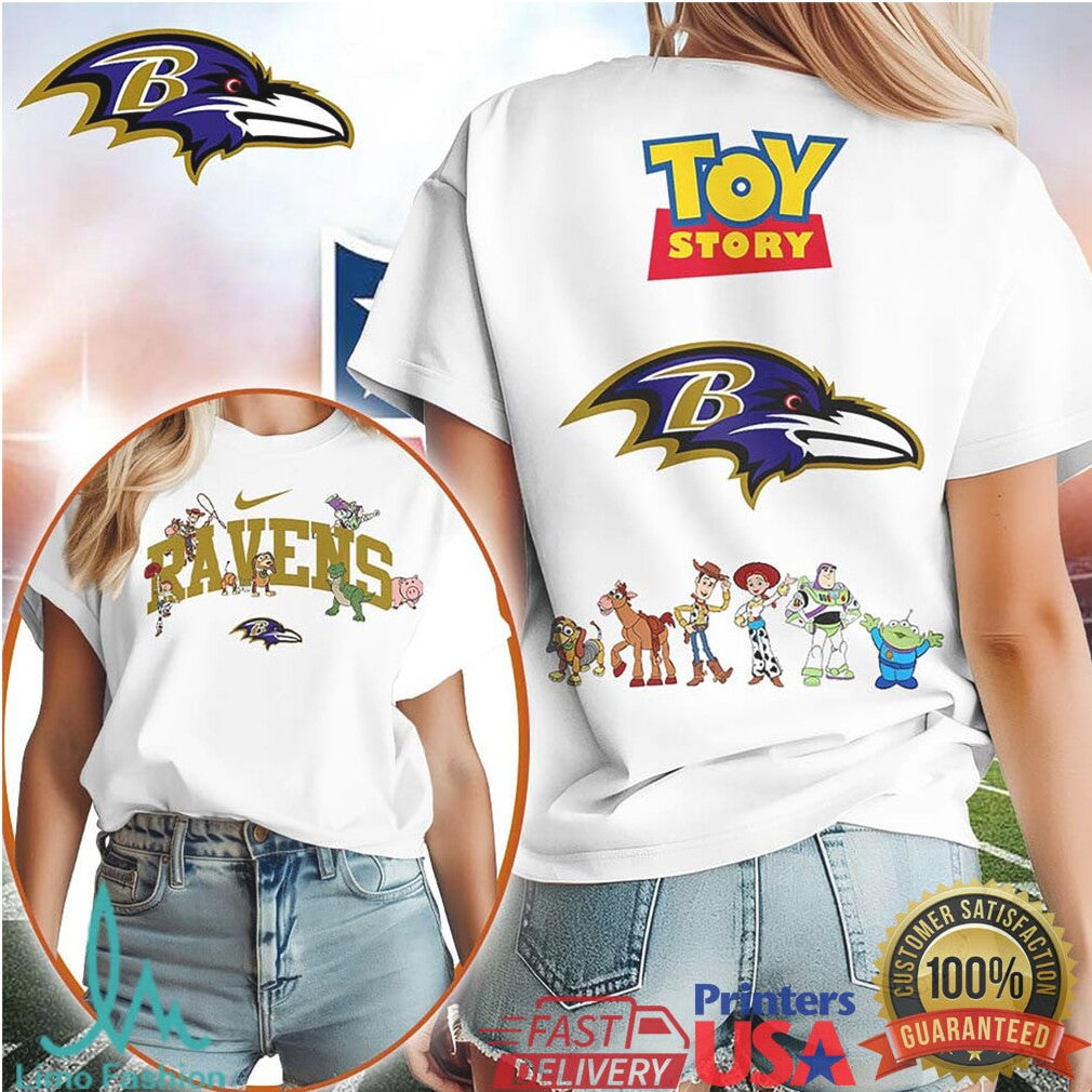 Toy Story x Baltimore Ravens NFL Graphic Shirt Woody & Buzz Friends Design - Limotees LLC