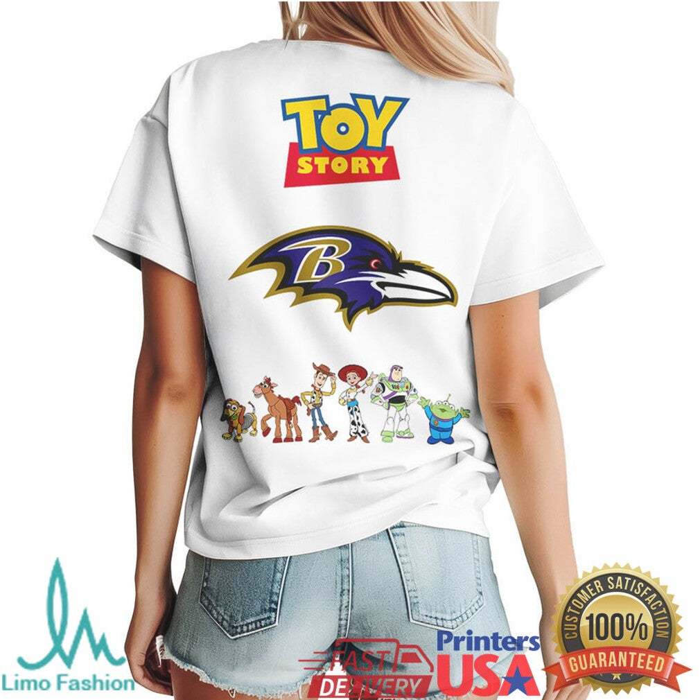 Toy Story x Baltimore Ravens NFL Graphic Shirt Woody & Buzz Friends Design - Limotees LLC