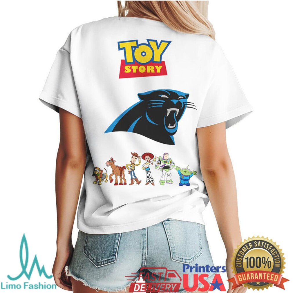 Toy Story x Carolina Panthers Custom NFL T Shirt Disney Pixar Football Merch - Limotees LLC