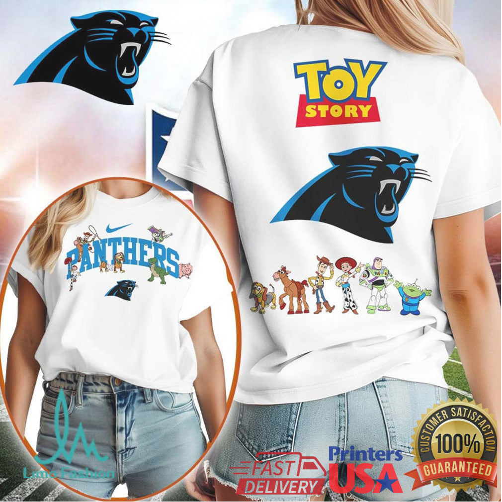 Toy Story x Carolina Panthers Custom NFL T Shirt Disney Pixar Football Merch - Limotees LLC