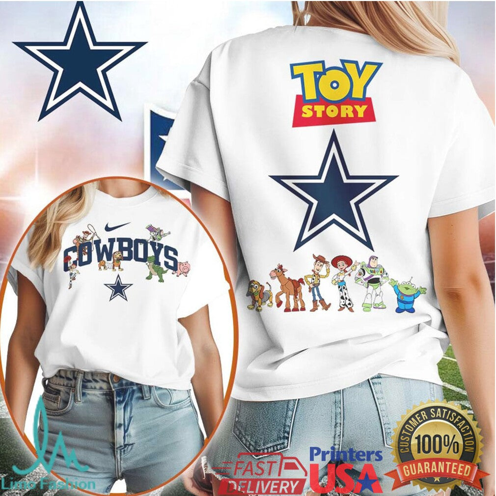 Toy Story x Dallas Cowboys Custom Name NFL T Shirt Woody & Buzz Edition - Limotees LLC