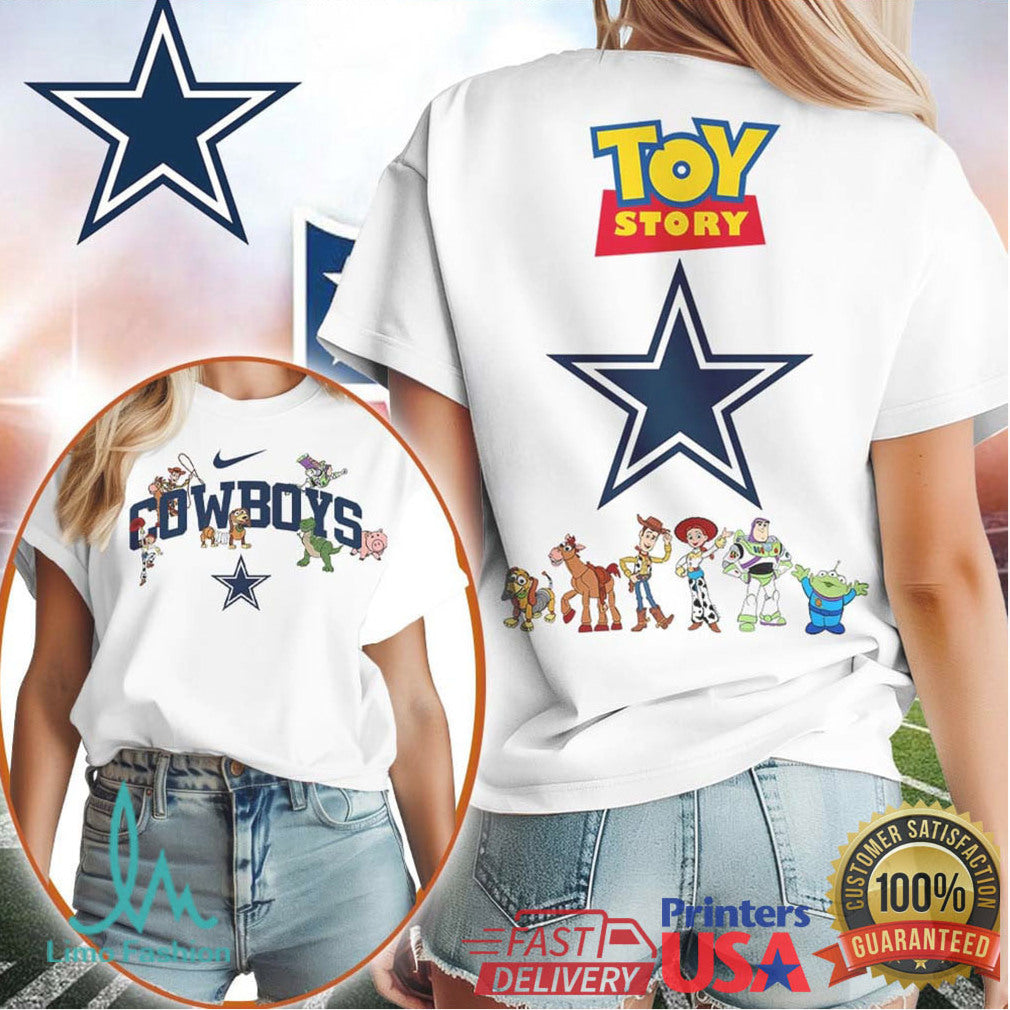 Toy Story x Dallas Cowboys Custom Name NFL T Shirt Woody & Buzz Edition - Limotees LLC