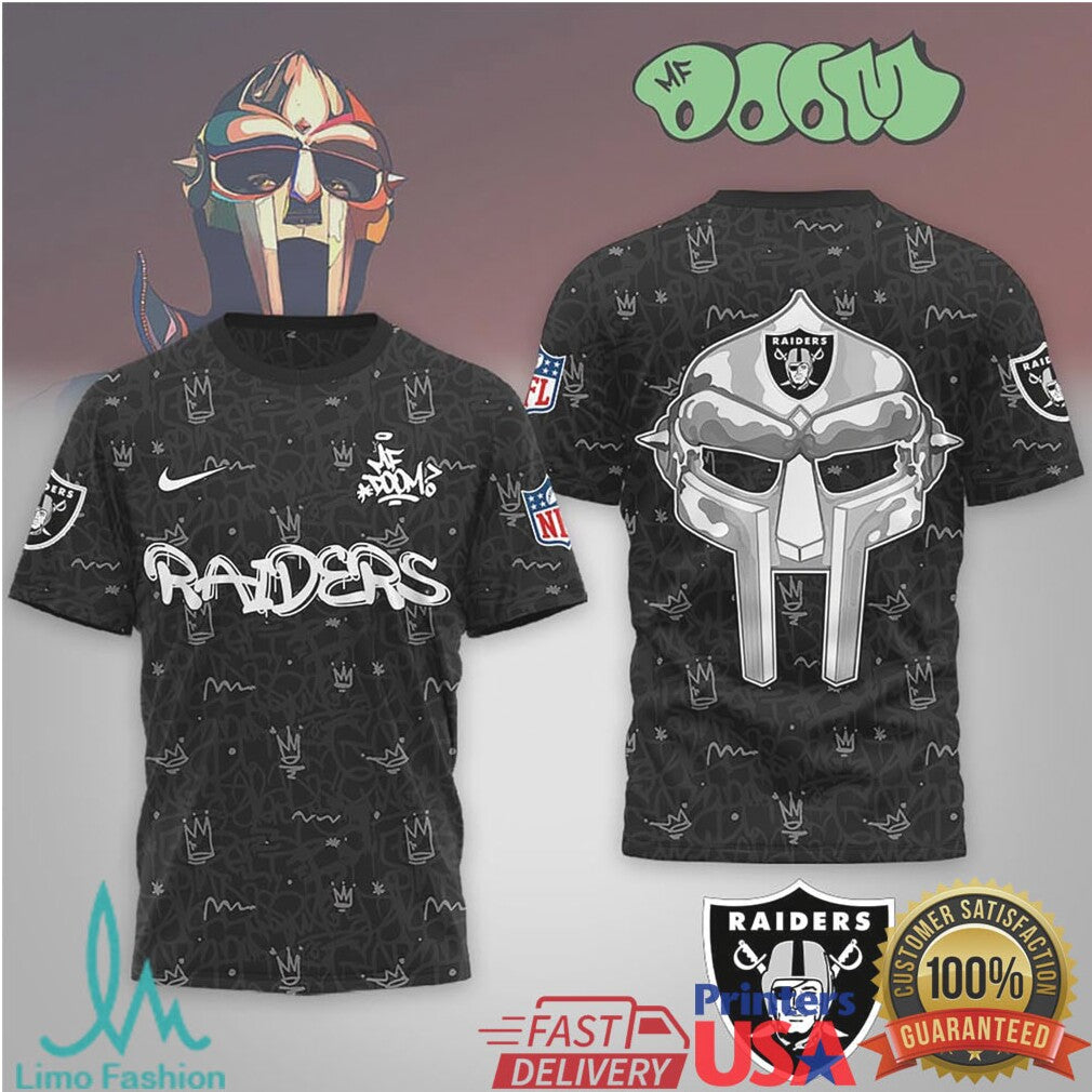 Las Vegas Raiders Official NFL x MF DOOM 3D Shirt - Limotees LLC