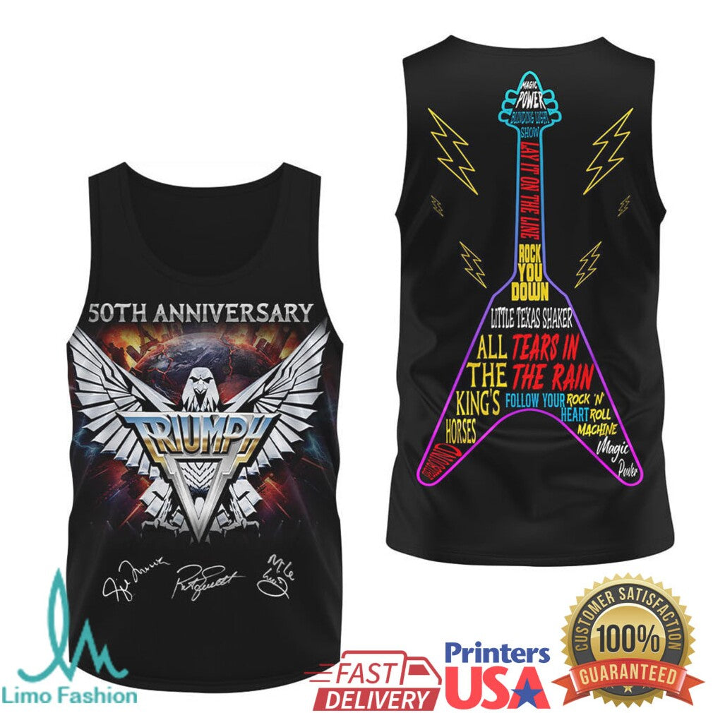 Triumph Band 50th Anniversary Rock Guitar Graphic T Shirt - Limotees LLC
