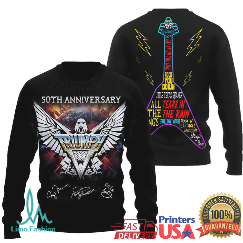 Triumph Band 50th Anniversary Rock Guitar Graphic T Shirt - Limotees LLC