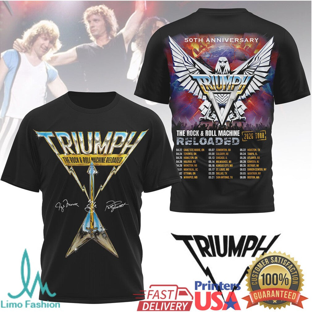 Triumph The Rock & Roll Machine Reloaded 2026 Tour Shirt - Limotees LLC