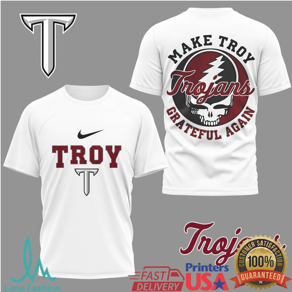 Troy Trojans Grateful Dead Steal Your Face Custom Sportswear Tee - Limotees LLC