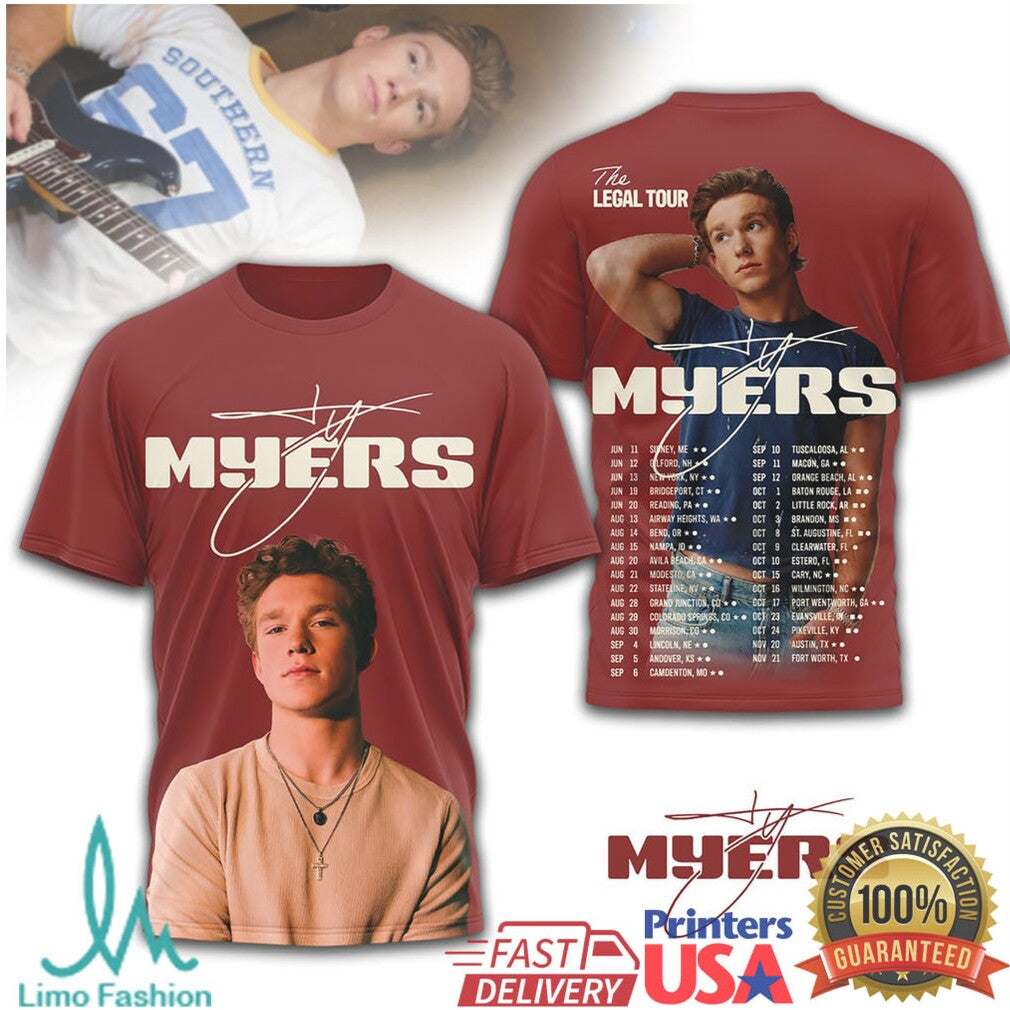 Ty Myers The Legal Tour Country Music Concert Graphic Apparel T Shirt - Limotees LLC
