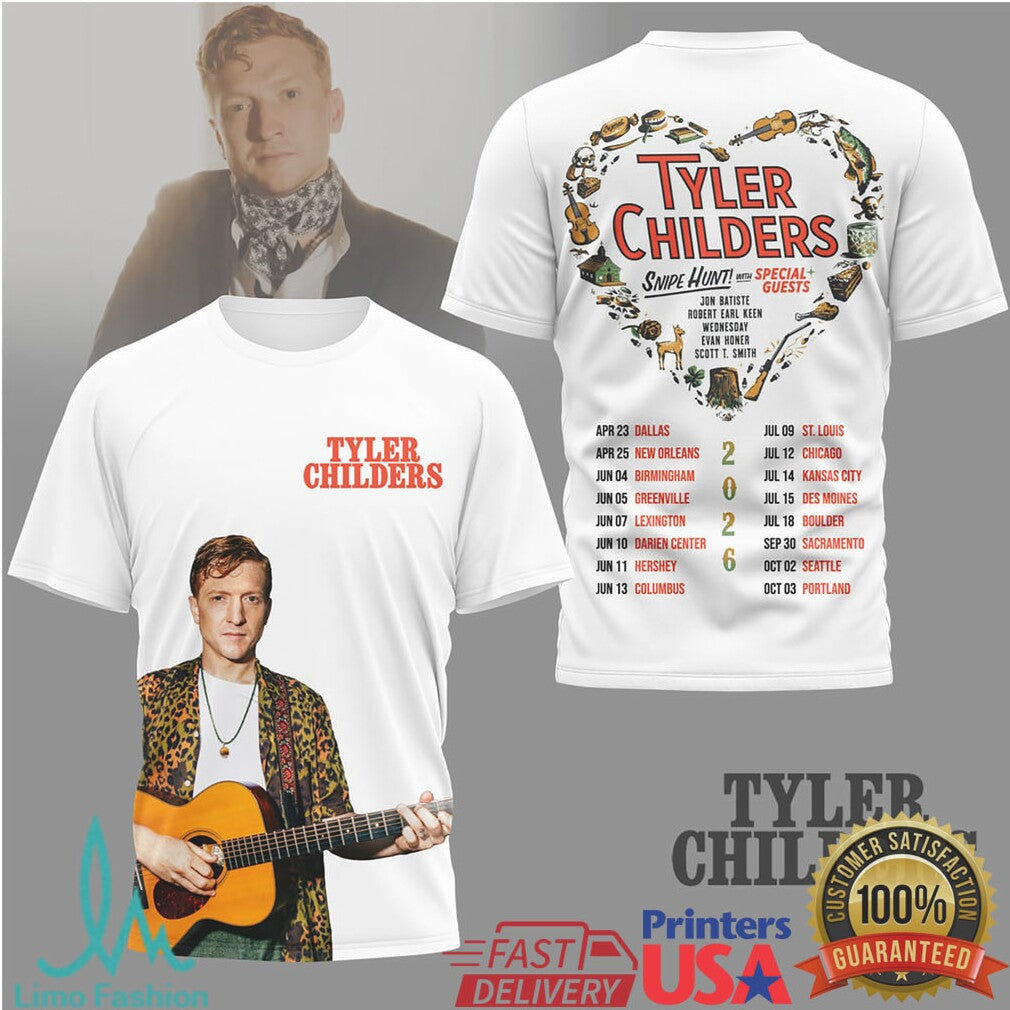 Tyler Childers Snipe Hunt Tour 2026 Heart Graphic Concert T Shirt
