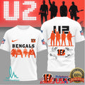 U2 Band x Cincinnati Bengals NFL Vintage Signatures T Shirt - Limotees LLC