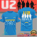 U2 Band x Los Angeles Chargers NFL Vintage Signatures T Shirt