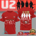 U2 Band x San Francisco 49ers NFL Vintage Signatures T Shirt - Limotees LLC