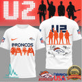 U2 x Denver Broncos NFL Fan Tribute T Shirt Band & Team Mashup - Limotees LLC