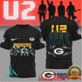 U2 x Green Bay Packers NFL Fan Tribute T Shirt Band & Team Mashup - Limotees LLC