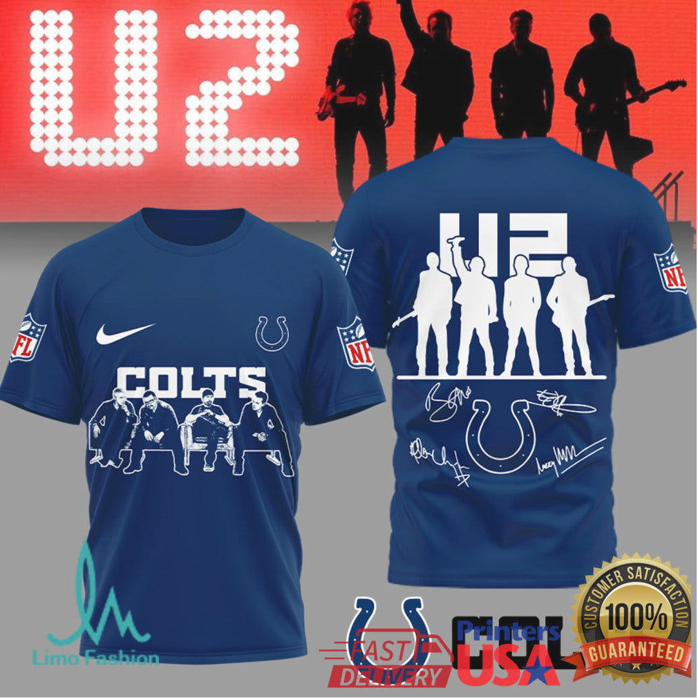 U2 x Indianapolis Colts NFL Fan Tribute T Shirt Band & Team Mashup - Limotees LLC
