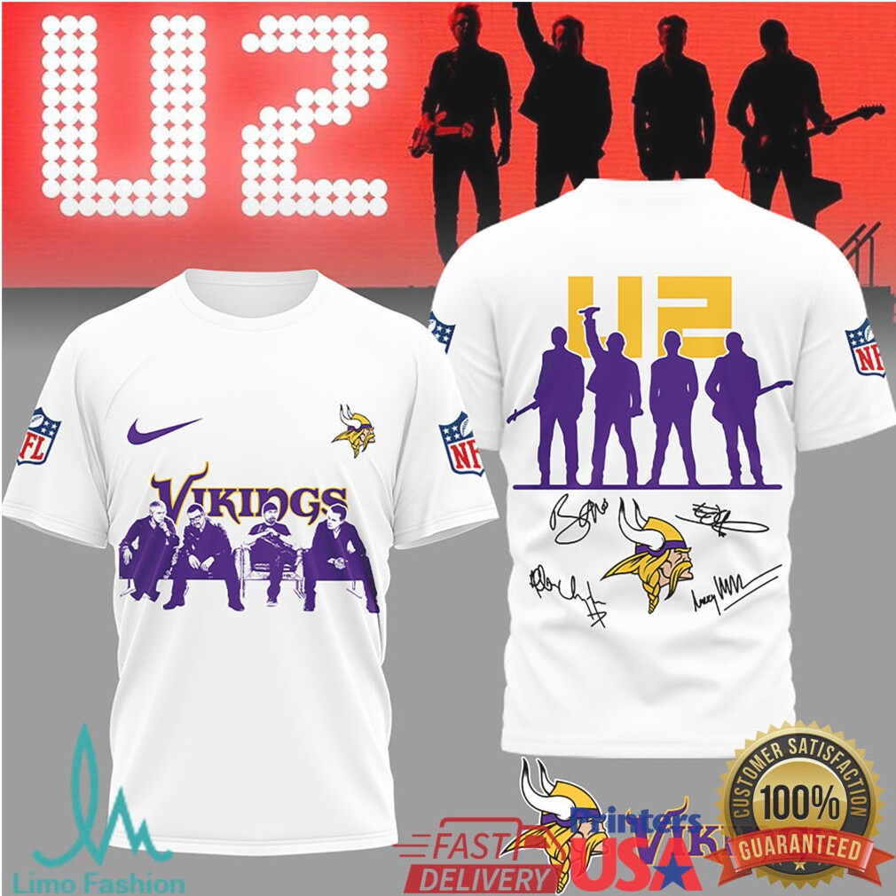 U2 x Minnesota Vikings NFL Fan Tribute T Shirt Band & Team Mashup - Limotees LLC