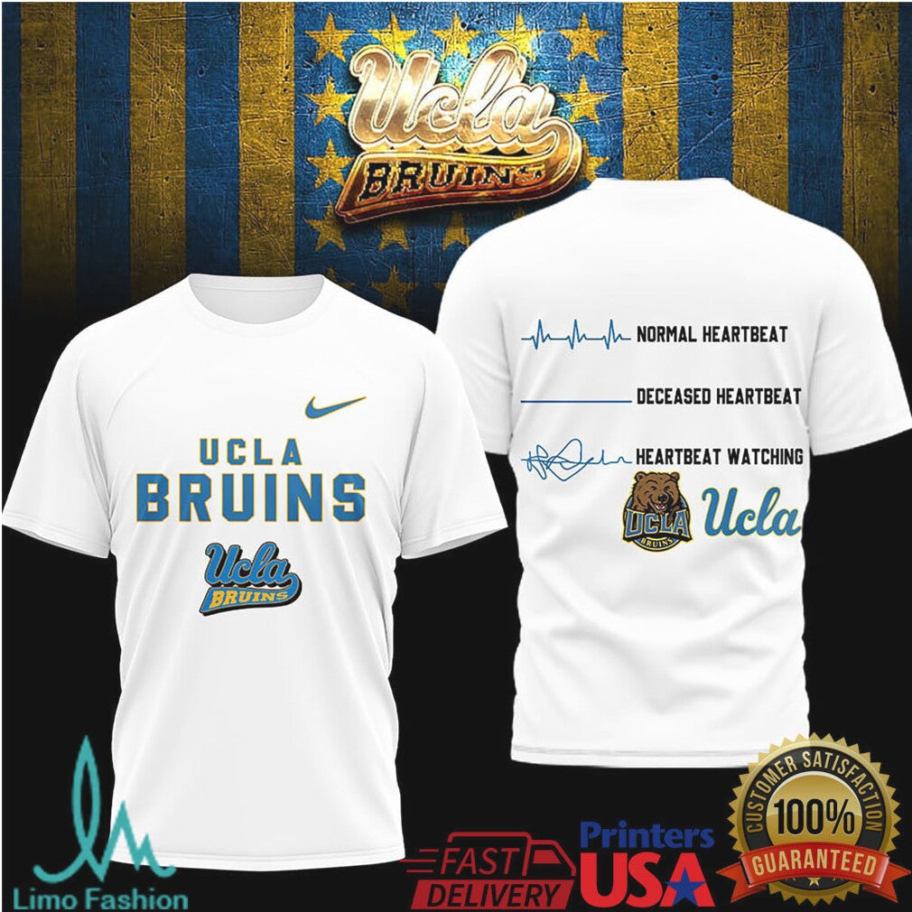 UCLA Bruins Heartbeat Watching Game Day Graphic Performance T Shirt - Limotees LLC