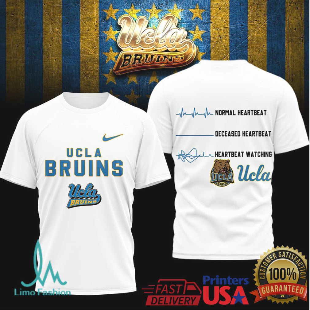 UCLA Bruins Heartbeat Watching Game Day Graphic Performance T Shirt - Limotees LLC