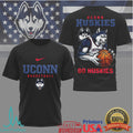 UConn Huskies Basketball Graphic T Shirt Aggressive Husky Mascot Slam Dunk T Shirt - Limotees LLC