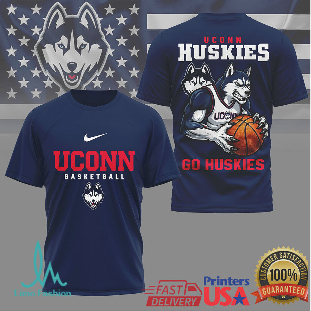 UConn Huskies Basketball Mascot Graphic Performance Shirt - Limotees LLC