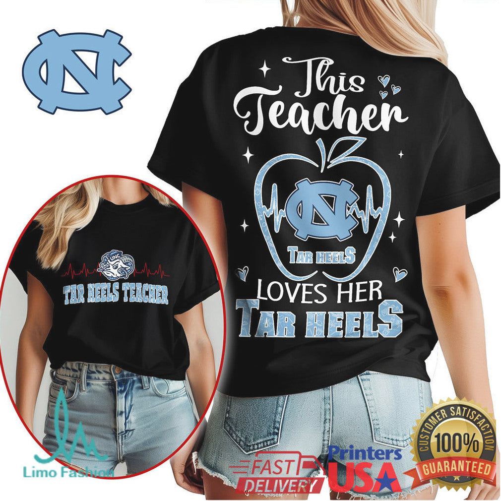 UNC Tar Heels Teacher This Teacher Loves Her Tar Heels T Shirt - Limotees LLC