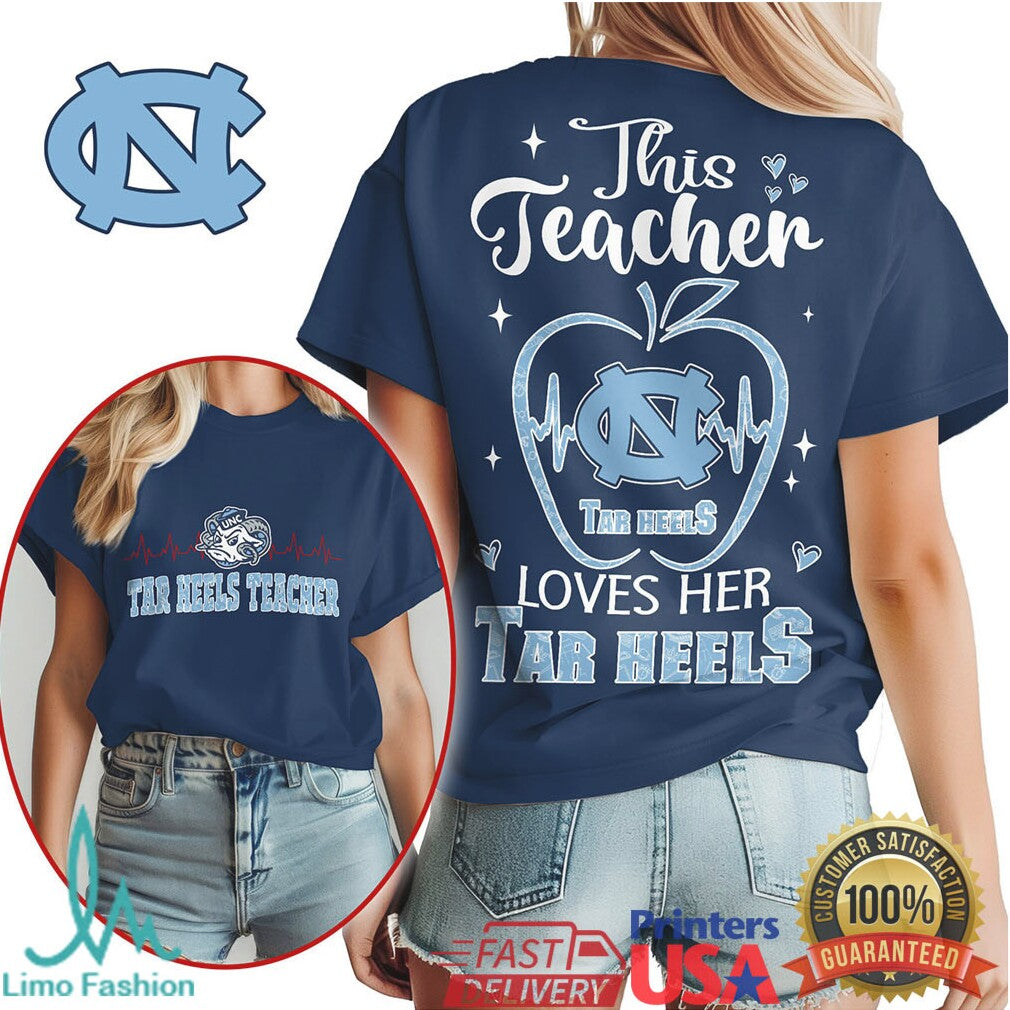 UNC Tar Heels Teacher This Teacher Loves Her Tar Heels T Shirt - Limotees LLC