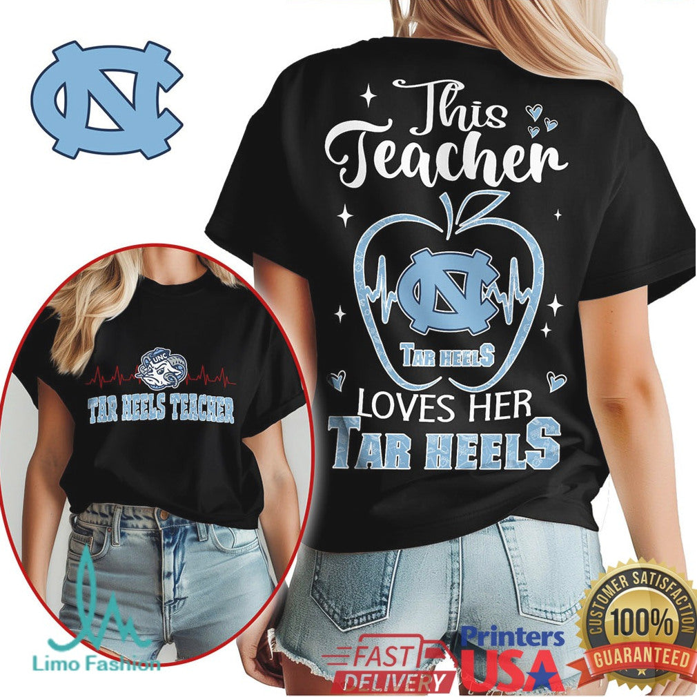 UNC Tar Heels This Teacher Loves Her Tar Heels T Shirt - Limotees LLC