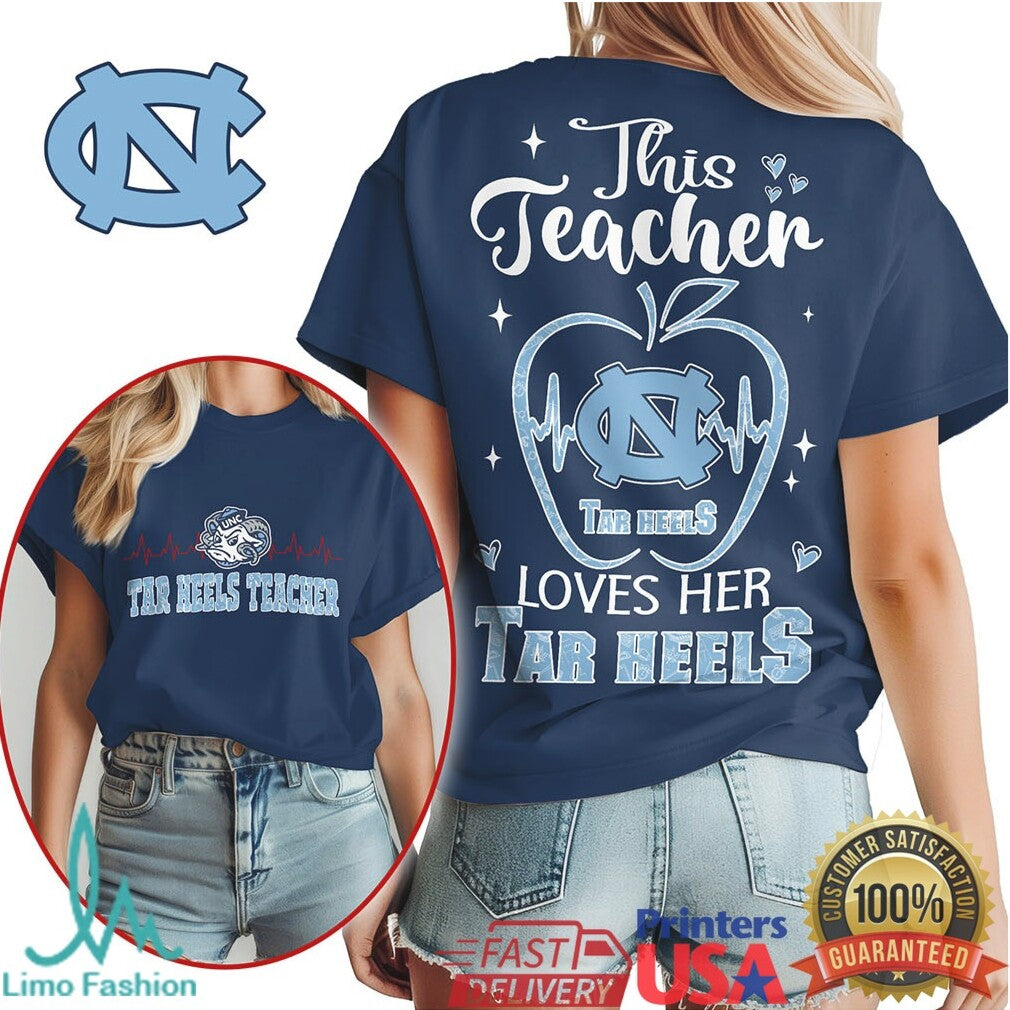 UNC Tar Heels This Teacher Loves Her Tar Heels T Shirt - Limotees LLC