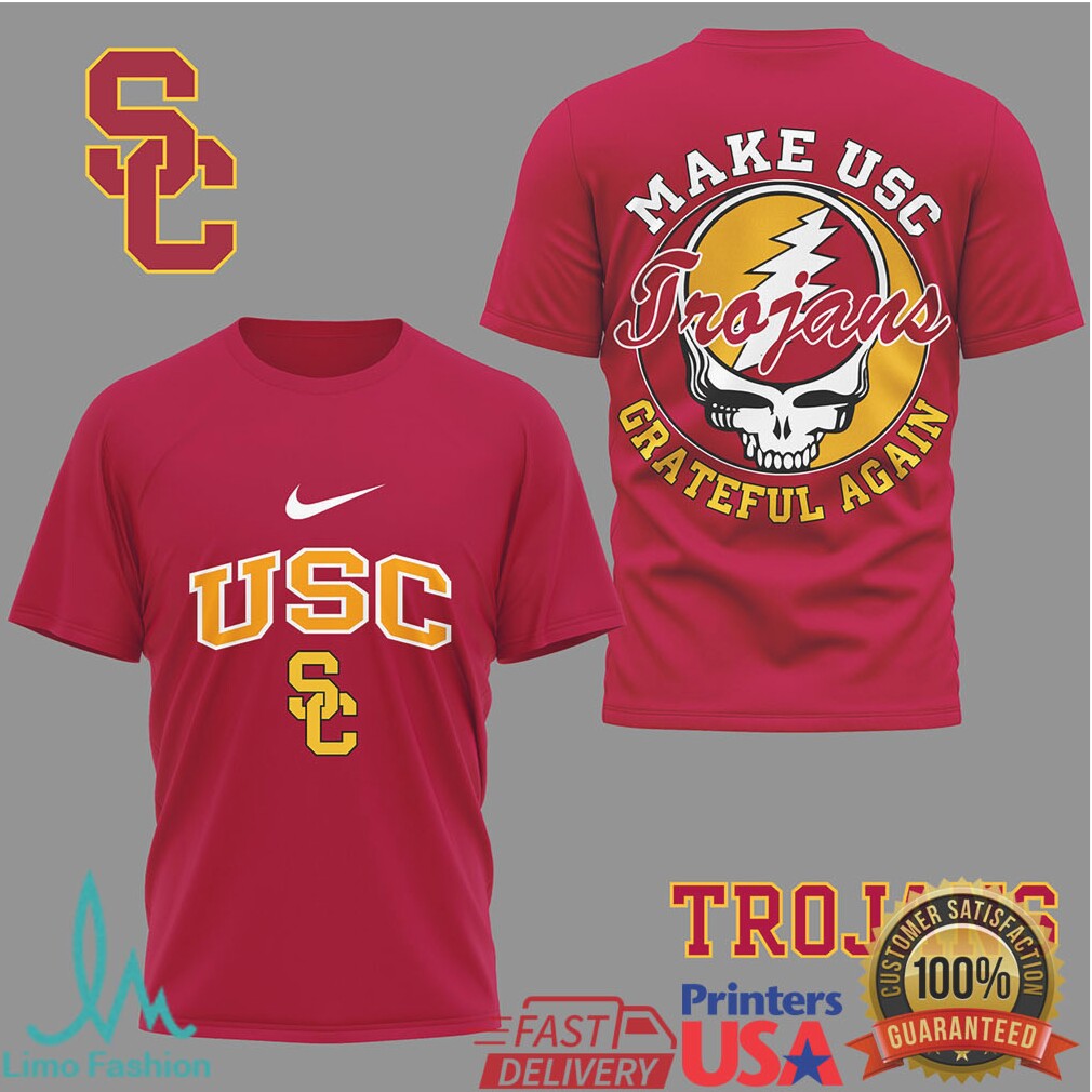 USC Trojans “Make USC Grateful Again” Skull & Lightning Bolt T Shirt - Limotees LLC