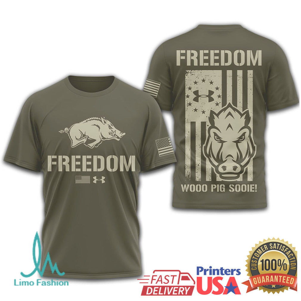 Under Armour Arkansas Razorbacks Freedom Military Olive T Shirt - Limotees LLC