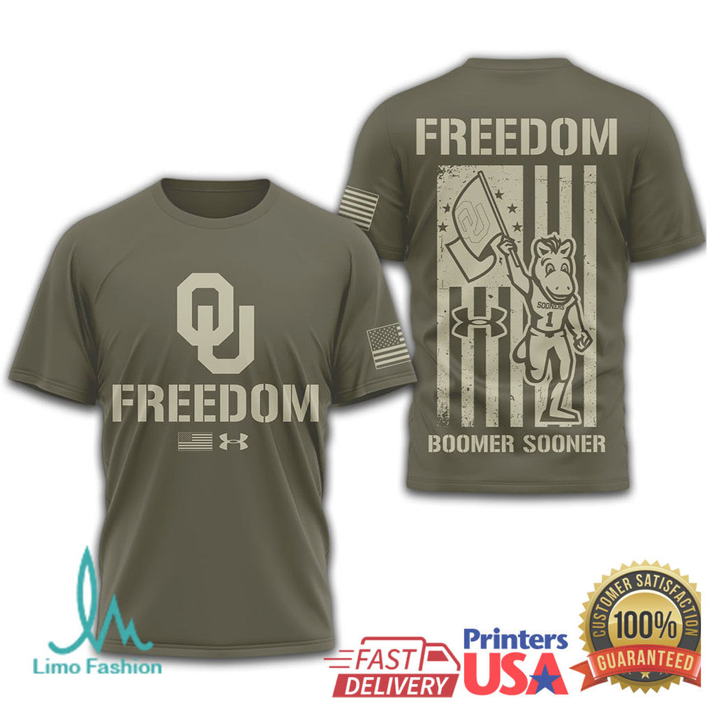 Under Armour Oklahoma Sooners Freedom Military Olive T Shirt - Limotees LLC