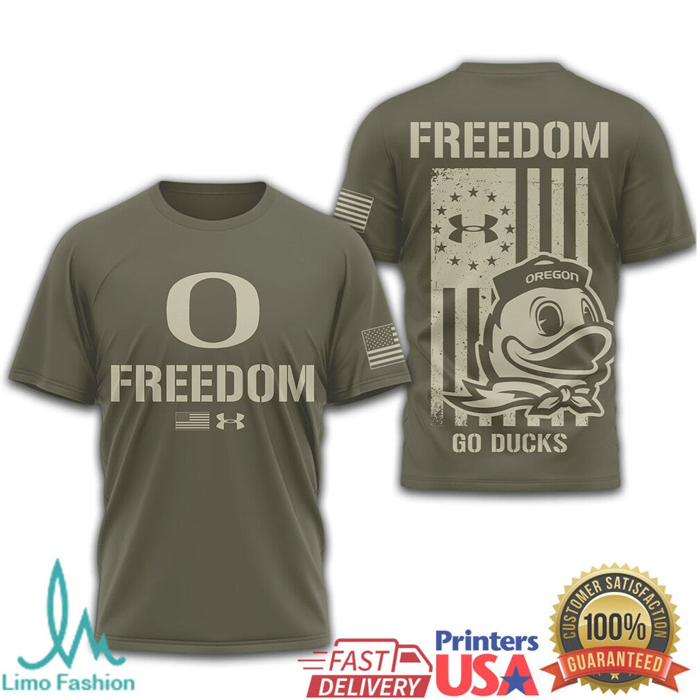 Under Armour Oregon Ducks Freedom Military Olive T Shirt - Limotees LLC