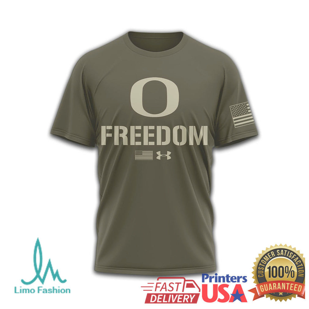 Under Armour Oregon Ducks Freedom Military Olive T Shirt - Limotees LLC