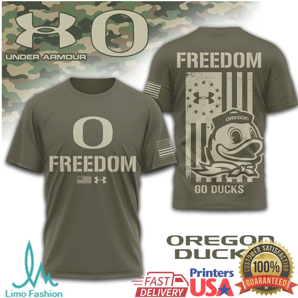 Under Armour Oregon Ducks Freedom Military Olive T Shirt - Limotees LLC