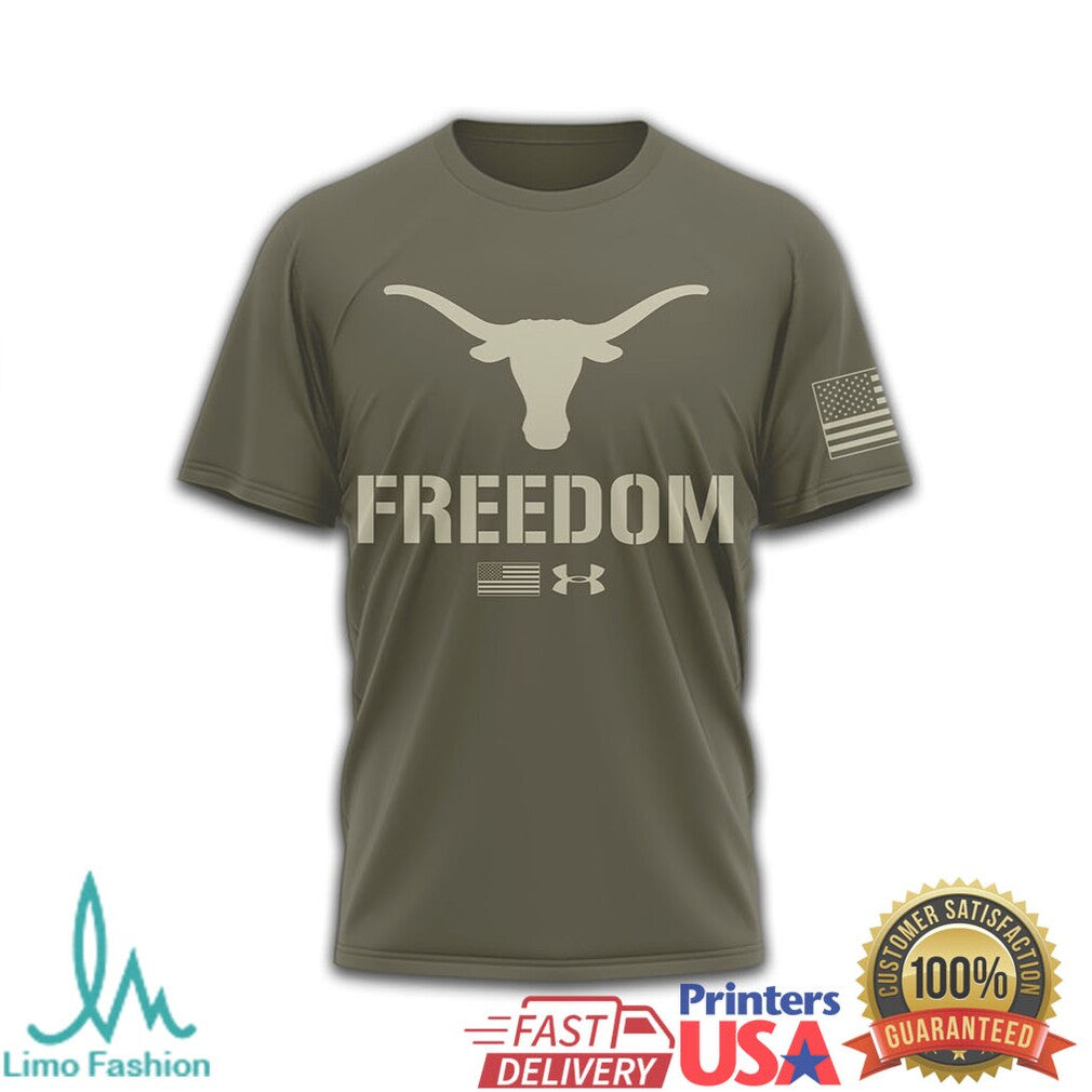 Under Armour Texas Longhorns Freedom Hook 'Em Horns Military T Shirt - Limotees LLC