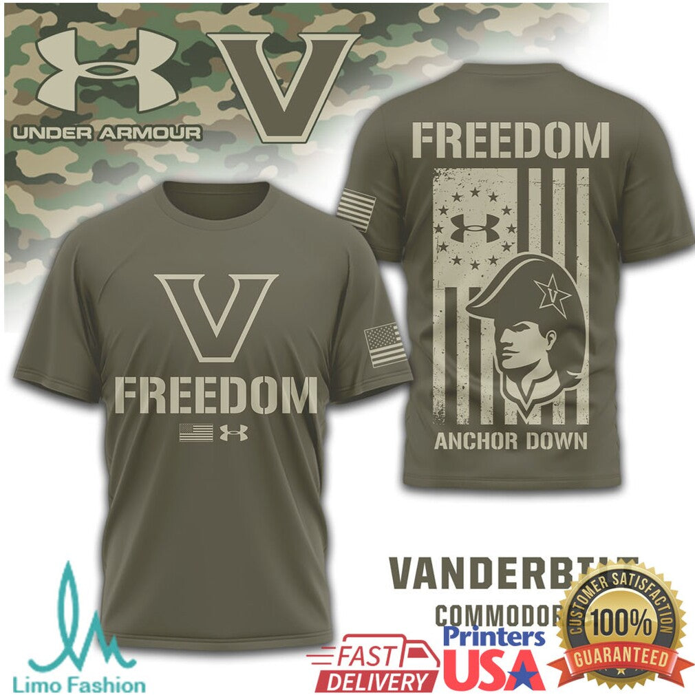 Under Armour Vanderbilt Commodores Freedom Military Olive T Shirt - Limotees LLC