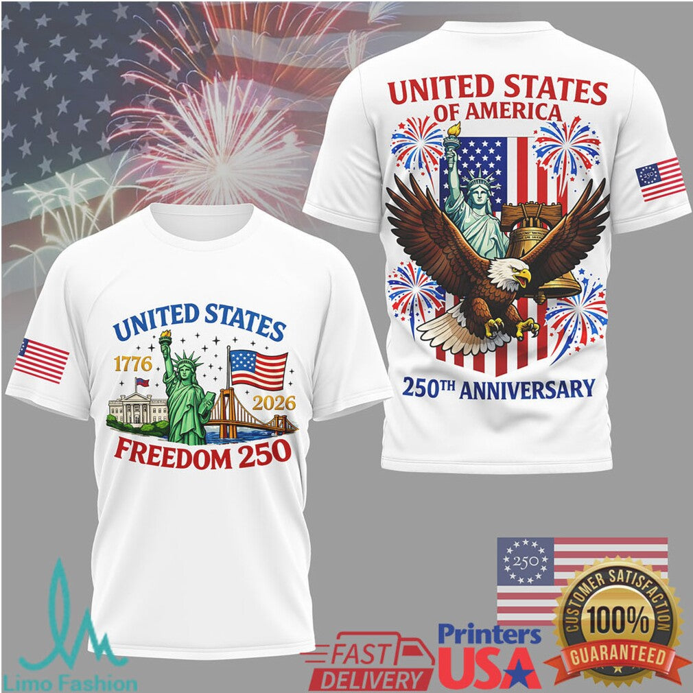 United States 250th Anniversary 1776 2026 Eagle & Liberty T Shirt - Limotees LLC