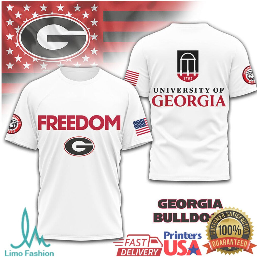 University of Georgia Bulldogs Freedom Arch Logo Graphic T Shirt - Limotees LLC