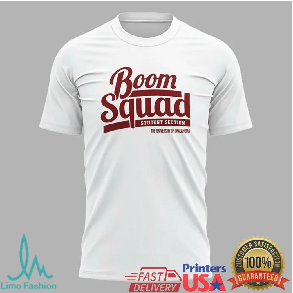 University of Oklahoma Boom Squad Student Section White T Shirt