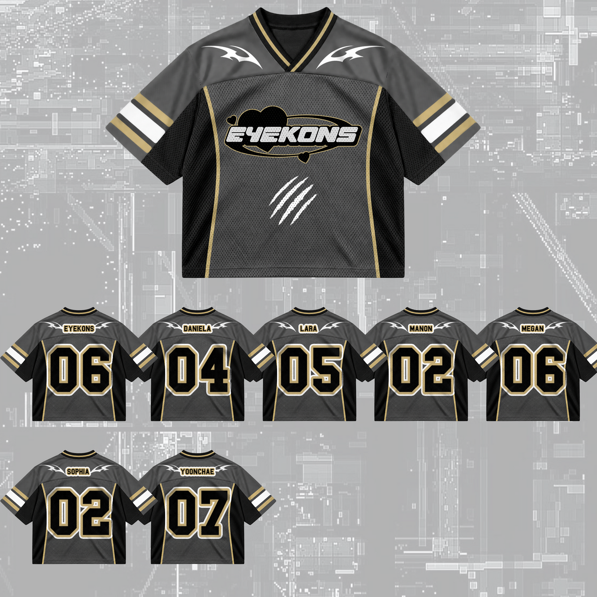 Electric The Wildworld Tour Eyekons All Members SIS Debut Mixed Mesh Jersey Fan Gifts