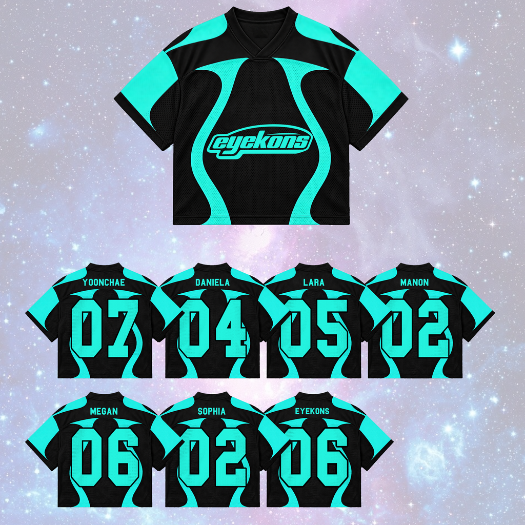 Eerie Teal Eyekons The Wildworld Tour Pastel Sporty Mixed Mesh Jersey Fan Edition