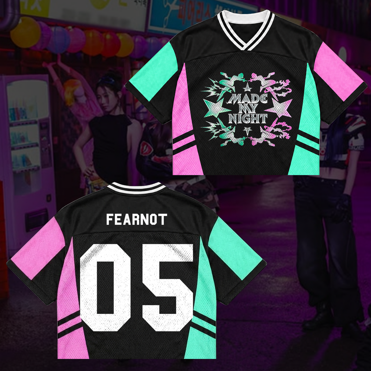 Grit Le Sserafim Made My Night Mixed Mesh Jersey Gift for Fans